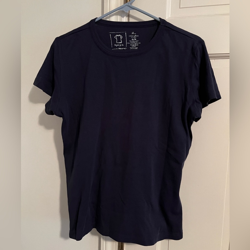 Cotton Ginny eco-ganic SS Tee Navy Blue Perfect Fit Tee XL Washed But NOT Worn